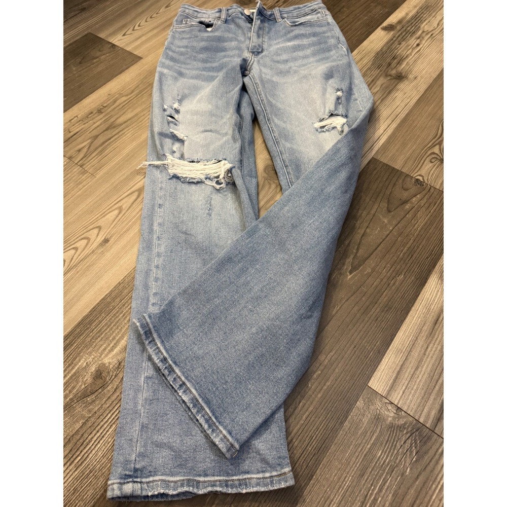 Altar'd State Distressed High Rise Straight Leg Jeans Light Wash 29 V2818AS